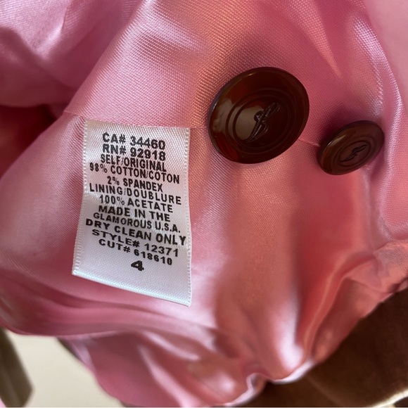 Juicy Couture Brown Tan Velvet Blazer Jacket Lace Cuff Size Womens size 4 Y2K - Picture 5 of 12